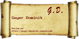 Geyer Dominik névjegykártya